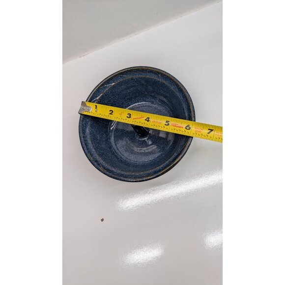 Art Pottery Apple Bell Pepper Baking Dish Blue Glaze Signed - Picture 4 of 15